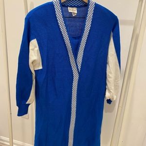 Neiman Marcus vintage checker blue dress
